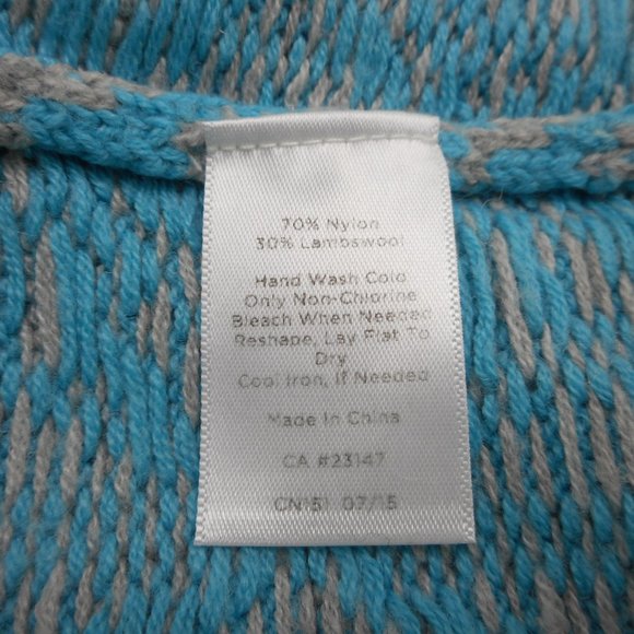 Talbots Women's M Fair Isle Pullover Lambswool Blend Sweater Blue Gray Navy - Picture 5 of 6